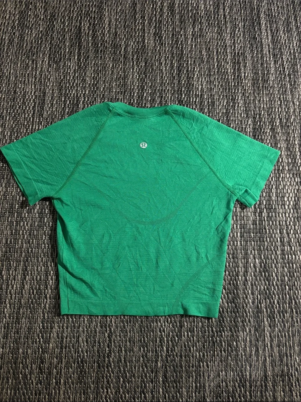 Lululemon Swiftly Tech Crop Short Sleeve Shirt Everglade Green Silverescent Sz 2